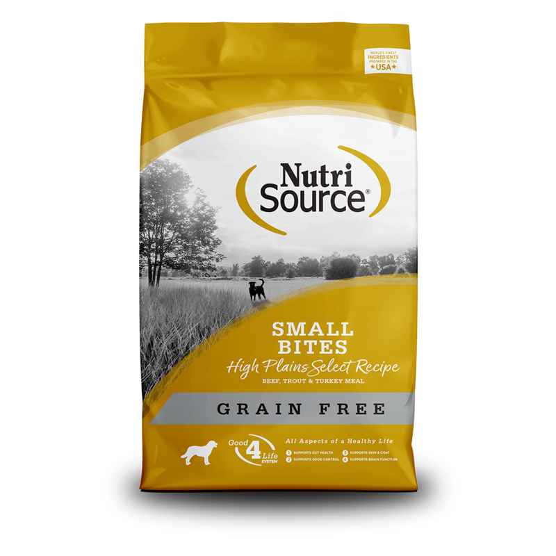 Nutrisource Small Bites High Plains Select Libre de Granos - Carne, Trucha & Pavo