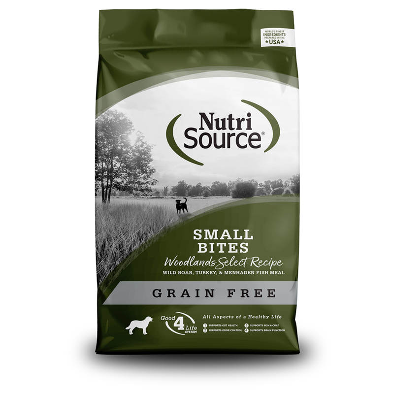 Nutrisource Small Bites Woodlands Select Libre de Granos - Jabali, Pavo & Pescado