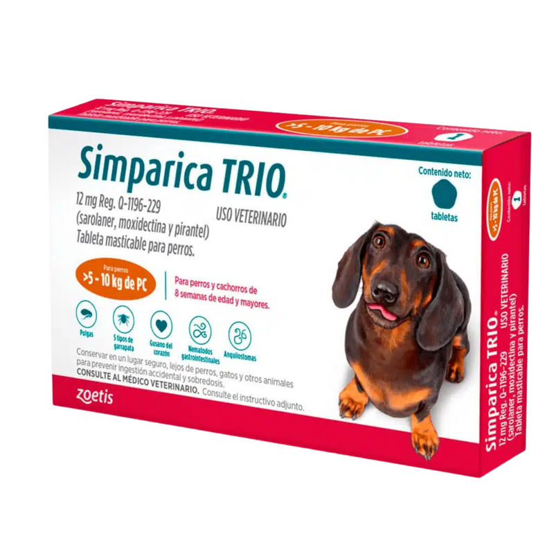 Simparica TRIO Caramel 12 Mg (5 kg a 10 kg)