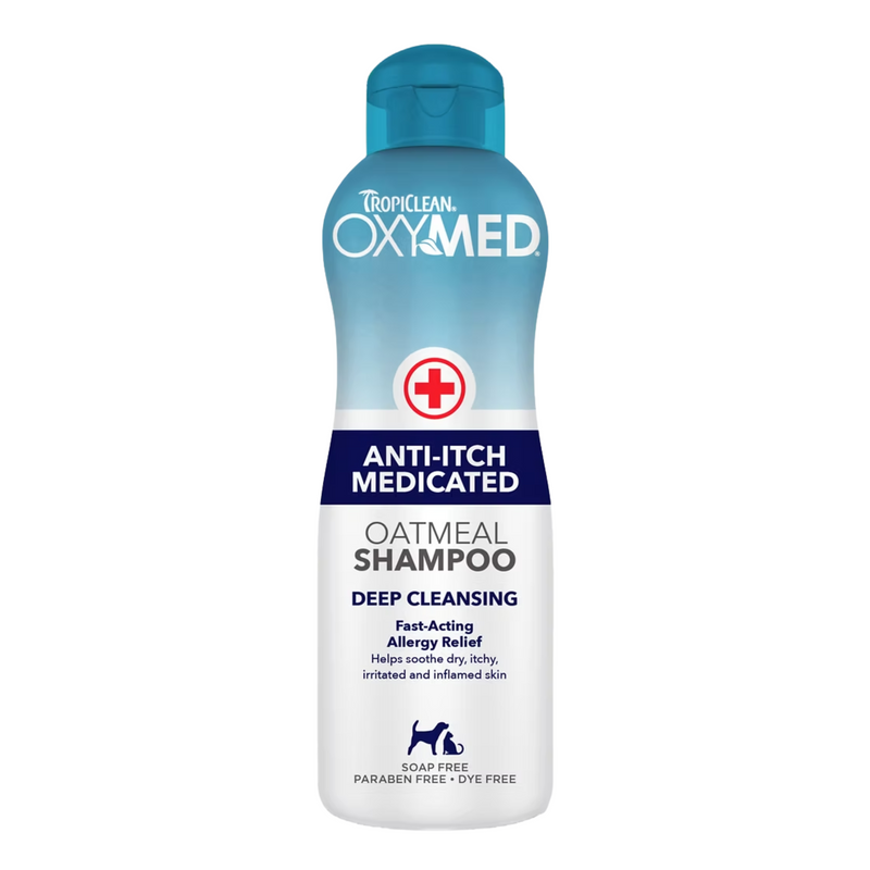 TropiClean OxyMed Shampoo De Avena Medicado Anti Picazón (20 oz)